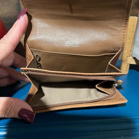 Coach Wallet Brown Signature C Small Compact Y2K - Picture 6 of 9